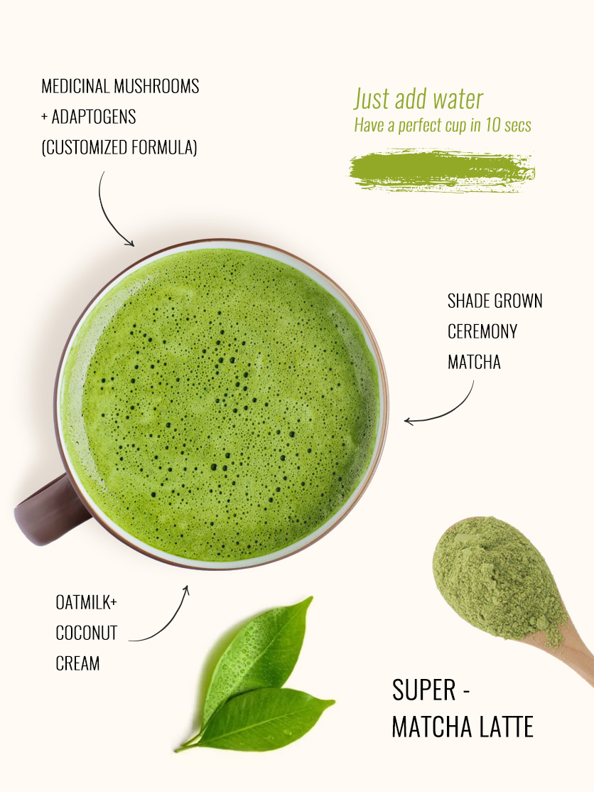 Matcha with Adaptogens, Matcha Green Tea Latte